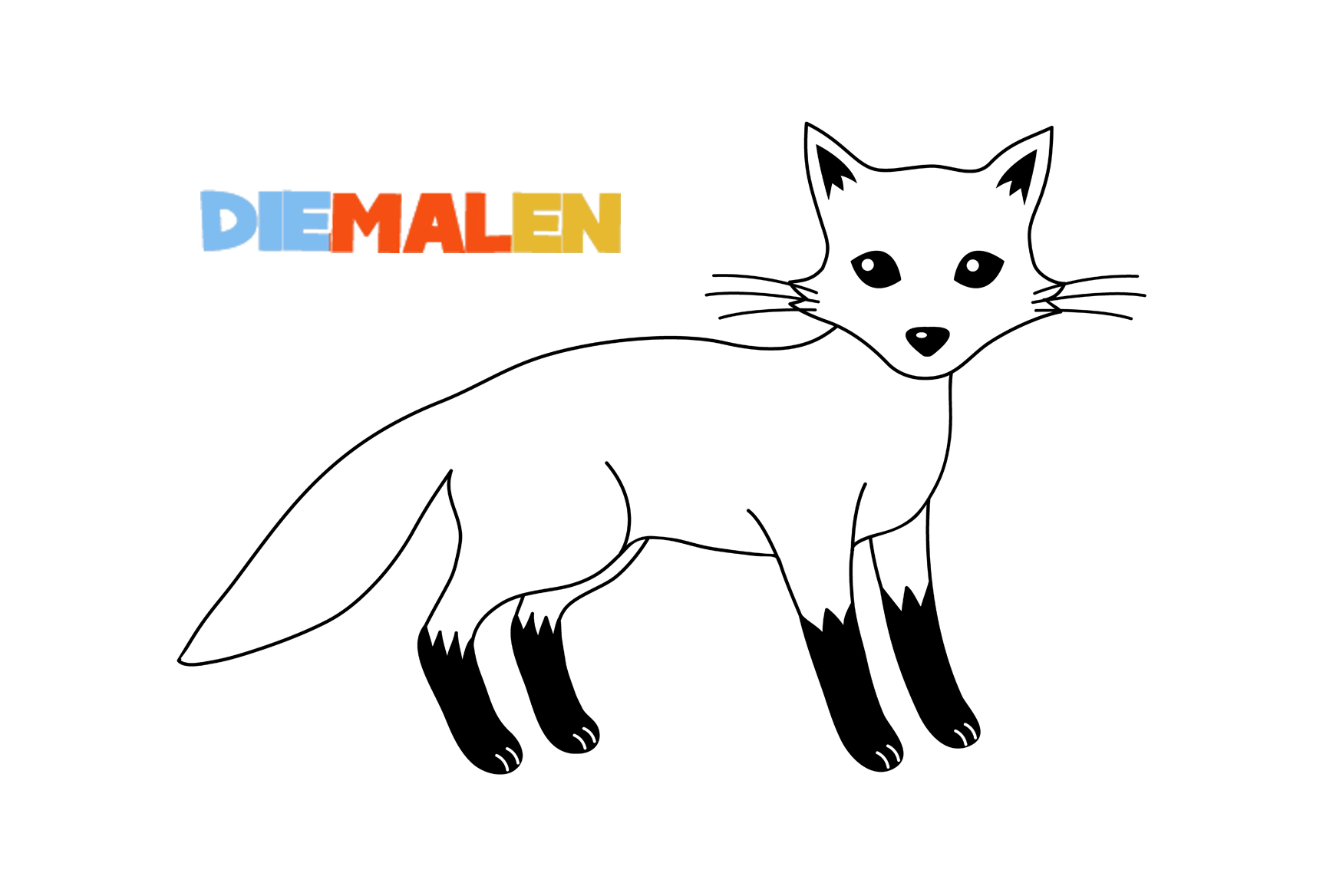 Ausmalbilder Fuchs – Wilde Tiere Malvorlagen → DieMalen.com