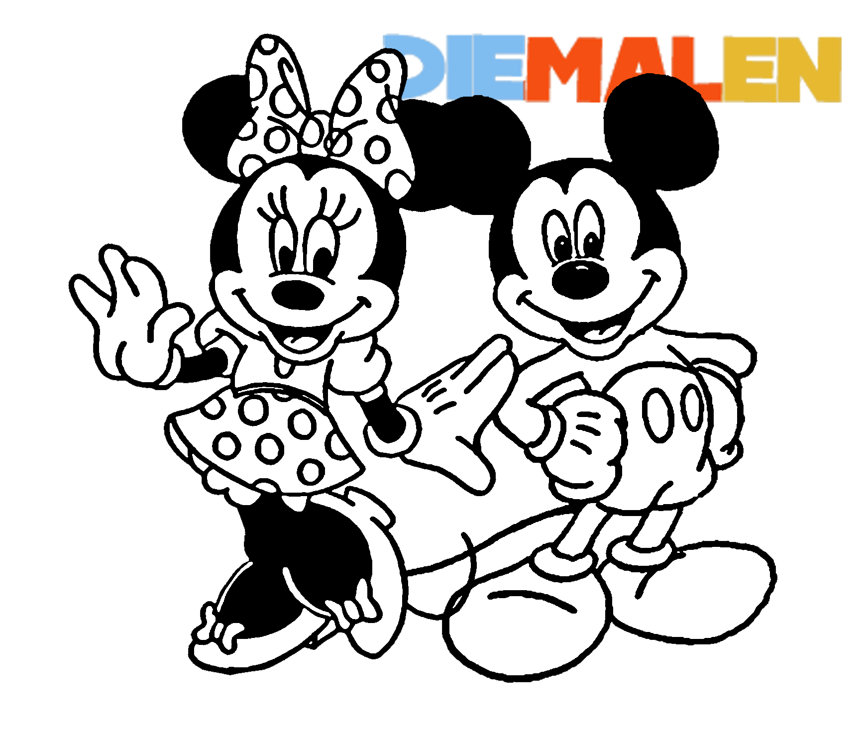 Ausmalbilder Mickey Mouse [PDF] zum Ausdrucken Kostenlos → DieMalen.com